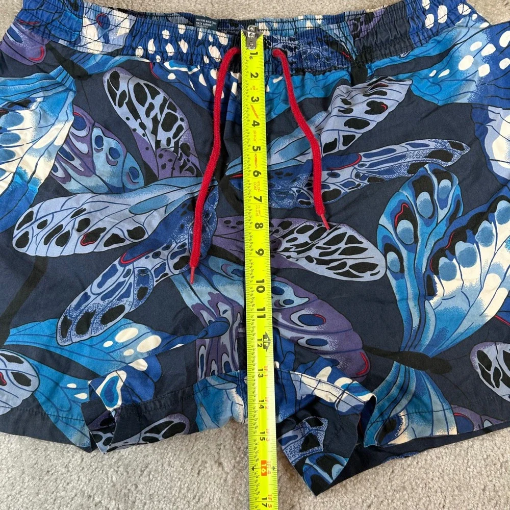 VTG Polo Ralph Lauren Swim Trunks Mens XL Blue Butterfly Wing Print Mesh Lined 5